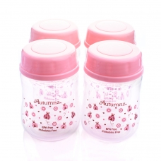 Autumnz-Wide Neck Breastmilk Storage Bottles *5oz* (4 btls) - Ladybird *Pink*