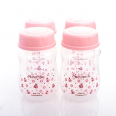 Autumnz-Wide Neck Breastmilk Storage Bottles *7oz* (4 btls) - Ladybird *Pink*