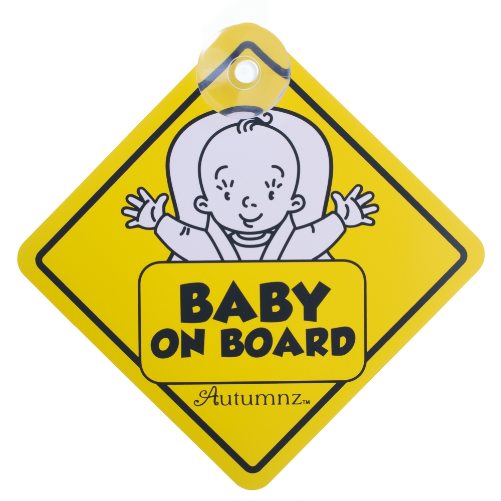 Autumnz - Baby On Board Sign (Happy Ride) *Yellow*