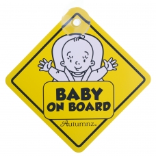 Autumnz - Baby On Board Sign (Happy Ride) *Yellow*