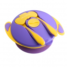 Autumnz Baby Suction Bowl with Spoon and Fork (Lilac)