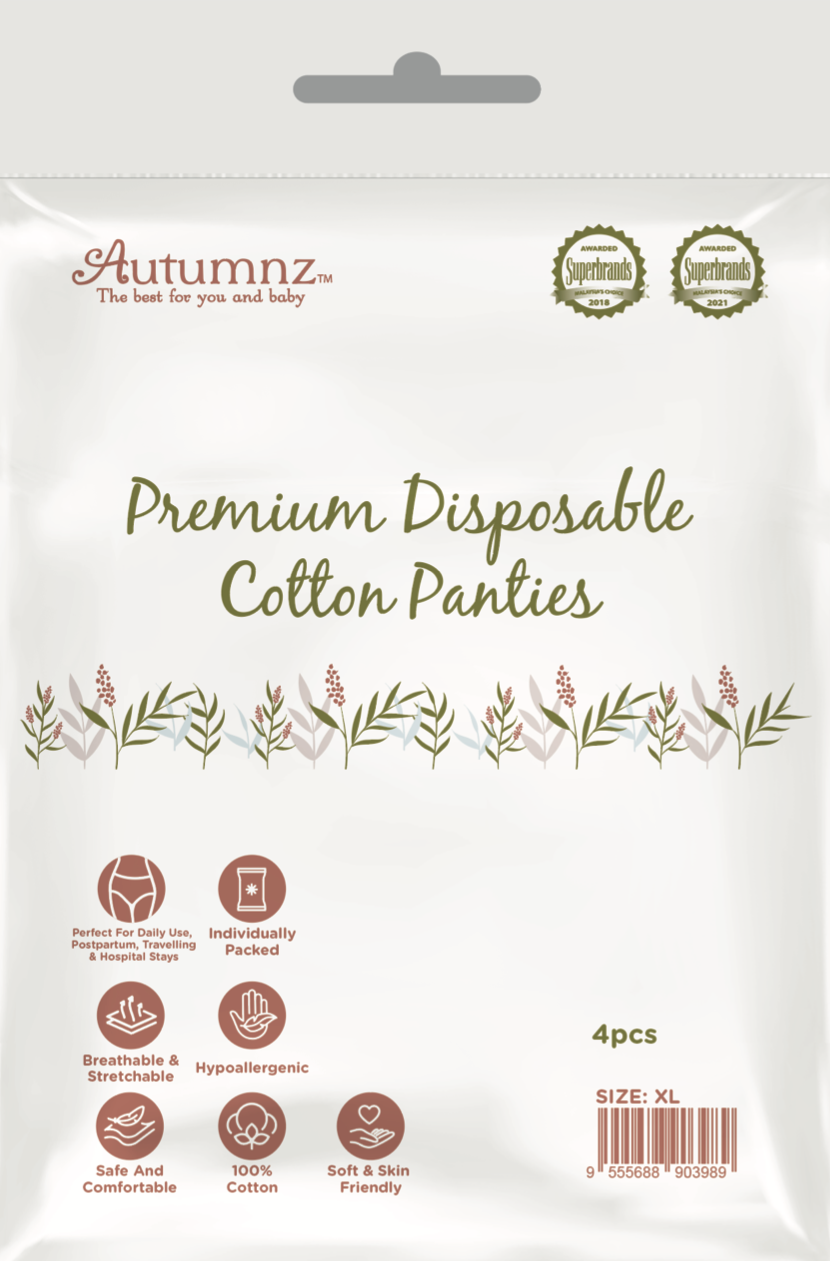 Autumnz - Premium Disposable Cotton Panties (4pcs/pack) *M / L